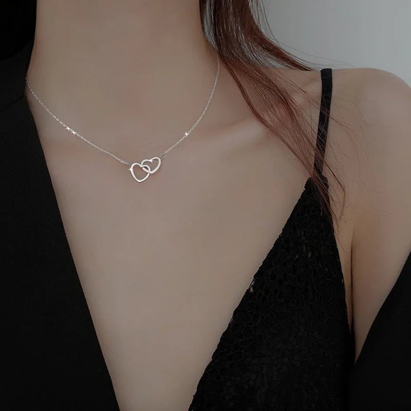 luckacco korean fashion pearl chain choker necklace for women girls 2022 trend jewelry heart pendant necklace bridal engagement