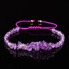Luckacco Change Better Natural Stone Amethyst Gravel Chip Bead Adjustable Braided Bracelet Women Men Small Round Bead Strand Healing Gift