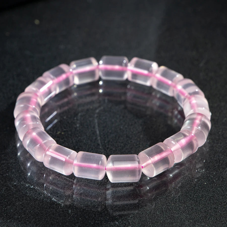 luckacco timeswind authentic mozambique pink crystal bucket beaded fashion jewelry women bracelet with certificate