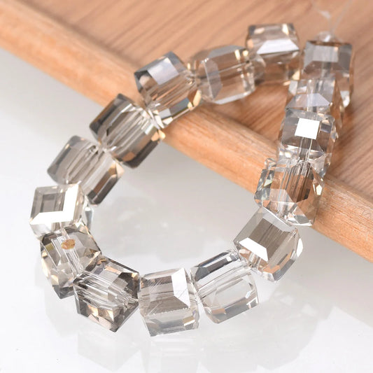 Luckacco 3mm 4mm 6mm 8mm 10mm Cube Square Faceted Czech Crystal Glass Loose Crafts Beads  Lot for Jewelry Making DIY Part 1