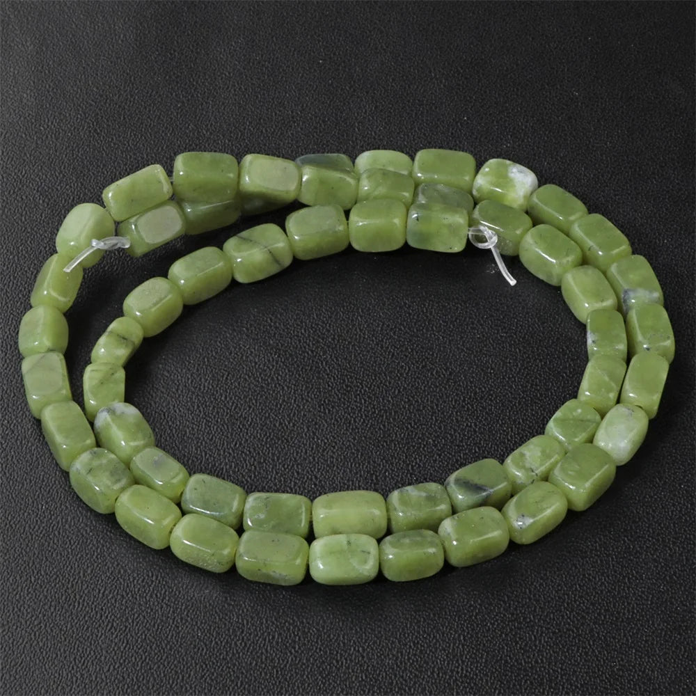 luckacco 4x6mm rectangle stone beads natural aventurine square shape crystal loose beads for jewelry making diy charm bracelet necklace