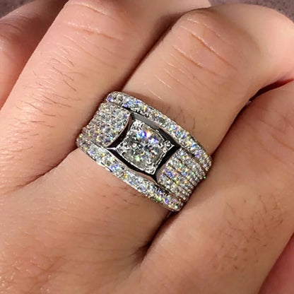 Luckacco daily picks Brilliant Rings with Dazzling Cubic Zirconia Gorgeous Gentle Trendy Accessories Delicate Jewelry for Wedding Engagement