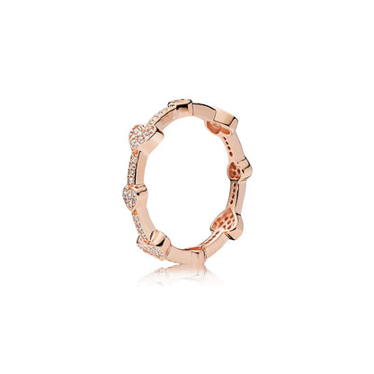 Luckacco 100% fashionable 925 sterling silver original heart-shaped water drop butterfly zircon charming ring for women's wedding jewelry