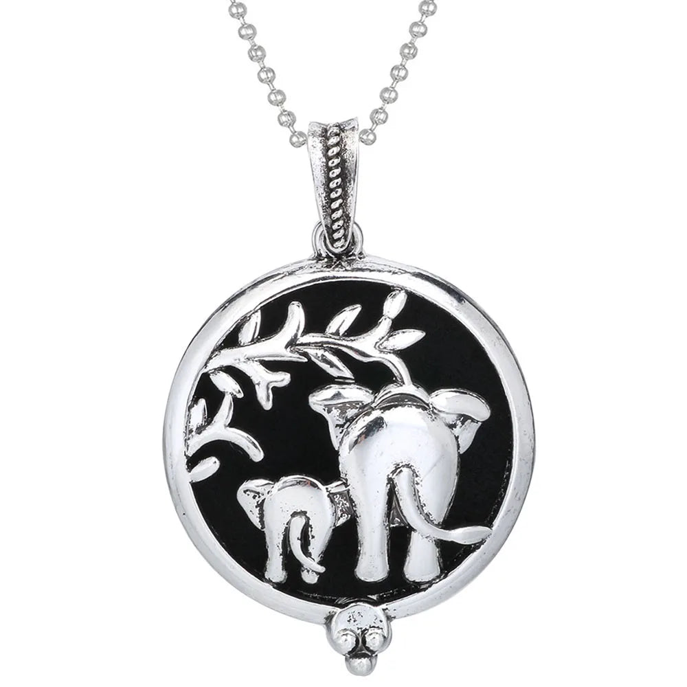 luckacco aromatherapy necklace tree of life diffuser jewelry vintage open locket pendant essential oil perfume aroma diffuser necklace