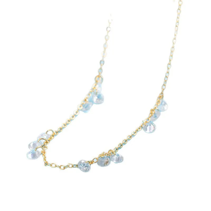 luckacco new 925 sterling silver necklace simple personality charm woman zircon pendant choker birthday gift exquisite jewelry