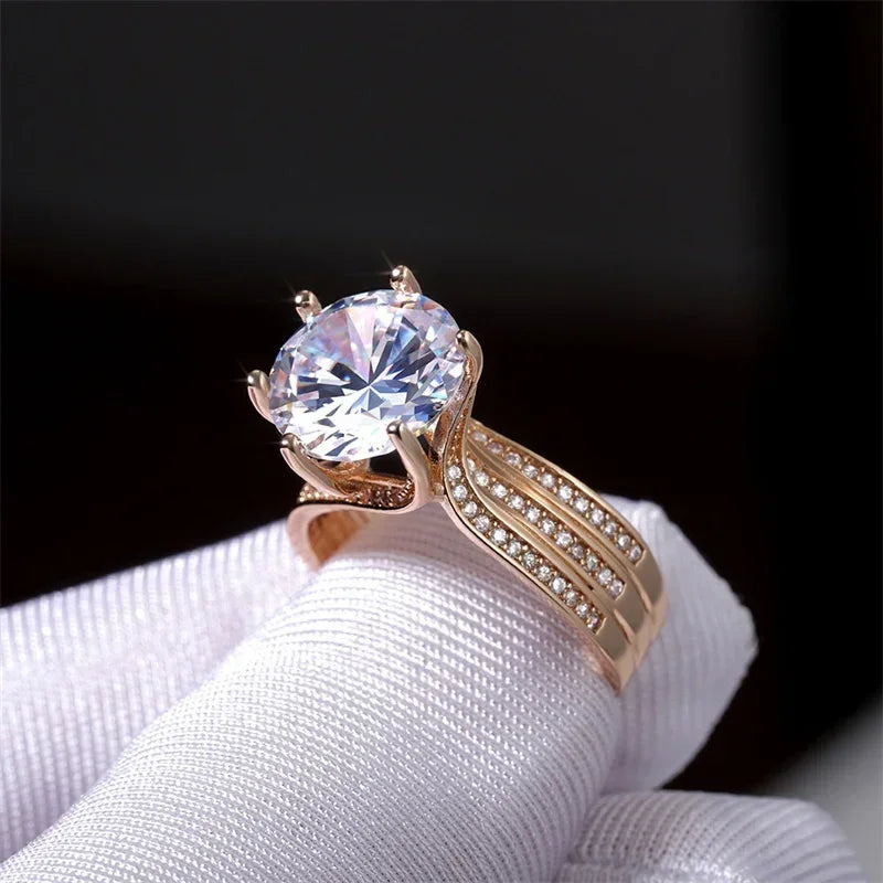 luckacco кольцо женское sparkling twisted metal inlaid white zircon ring for women's daily wear to receptions jewelry gift 반지