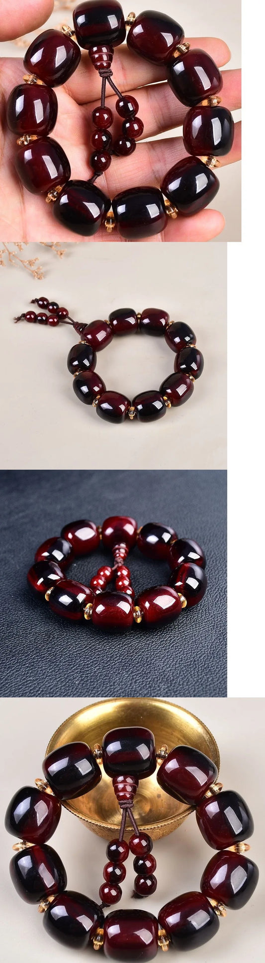 Luckacco Collection Authentic Tibetan Yak Horn Buddha Bead Bracelet for Middle-aged Bloodshot Hand String Body Sufficient Qi and Blood