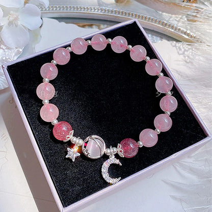 Luckacco 1 Starry Cat's Eye Stone Bracelet For Female Instagram In A Niche Design, New Grey Moonlight Star Moon Crystal Bracelet-805088