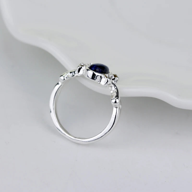 luckacco 1 pc the vampire diaries rings elena gilbert daylight rings vintage crystal ring with blue lapis fashionjewelry movies cosplay