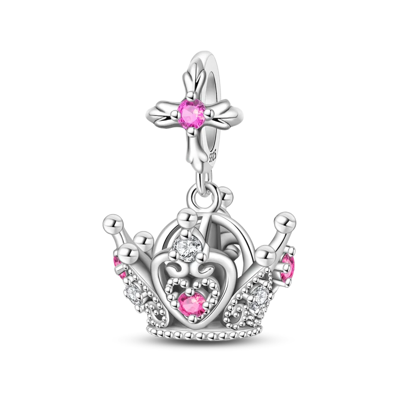 luckacco crown charms skull bead original 925 sterling silver inlaid zirconium pendants fit bracelet necklace jewelry lover gift