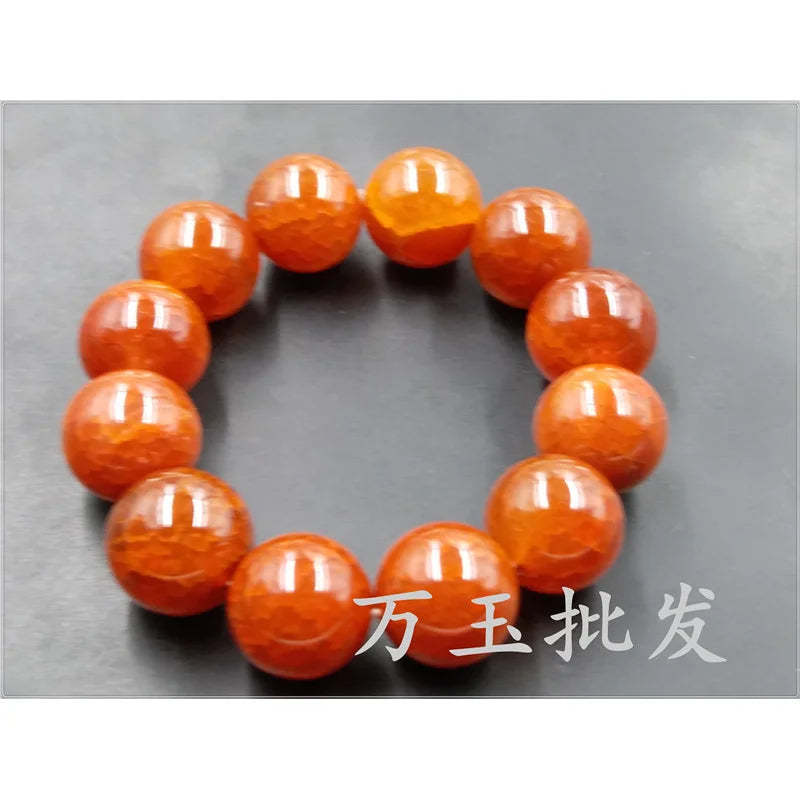 luckacco red chalcedony agate pattern bracelet fashionable and versatile