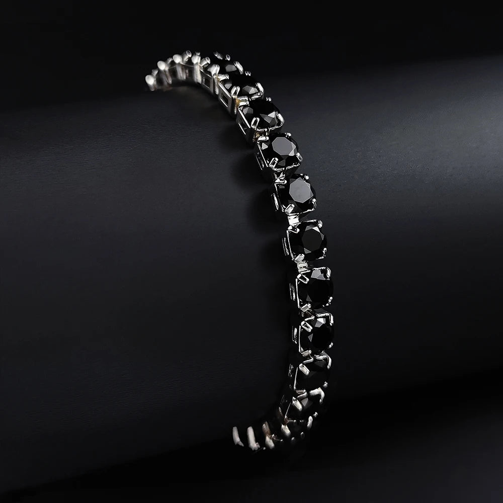 luckacco 2024 new arrival luxury round black color on hand bracelet bangle for women anniversary gift jewelry bulk sell s5787