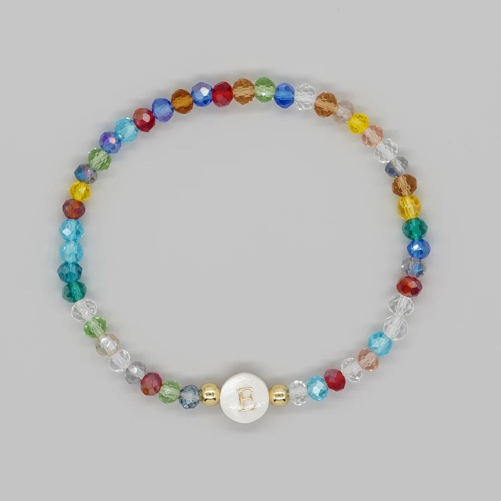luckacco go2boho crystal shell letter a-z bracelets for women boho summer beach lucky fashion trend jewelry accessories surprise gifts