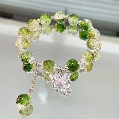 Luckacco Exquisite Opal Beaded Bracelet for Women Elegant Lucky Cat Pendant Adjustable Bracelets Fashion Friendship Jewelry Gifts