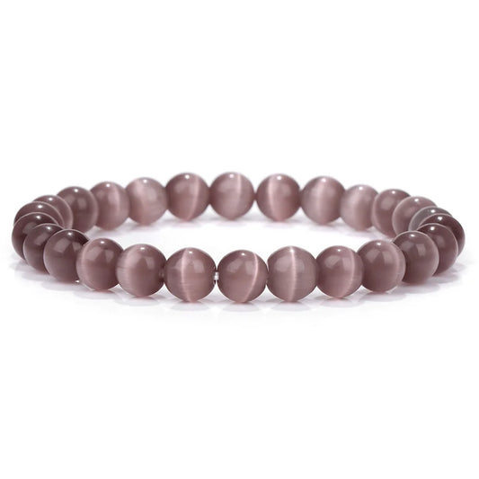Luckacco Purple Stone Bracelet 8mm Natural Stone Fire Dragon Agates Amethysts Fluorite Jasper Beads Elastic Bracelets For Women Men