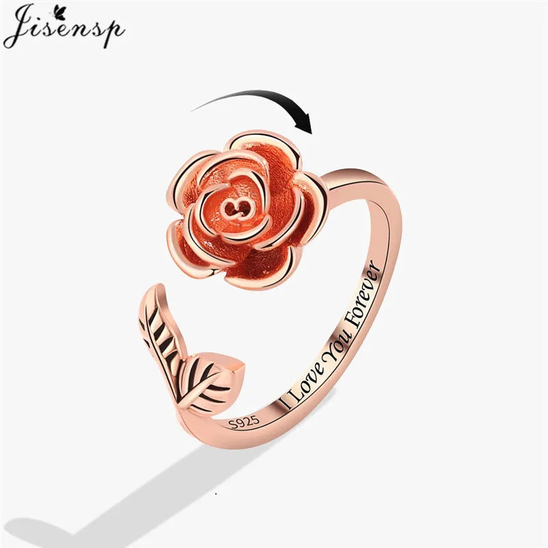 luckacco fashion fidget spinner ring anxiety for women multiple crystal sunflower finger rings rotate anti stress jewelry wedding gift