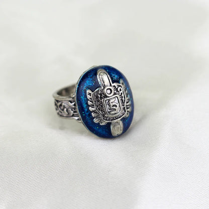 Luckacco 1 Pc The Vampire Diaries Rings Elena Gilbert Daylight Rings Vintage Crystal Ring With Blue Lapis FashionJewelry Movies Cosplay