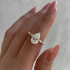 Luckacco Hot Selling Gold Plated Stainless Steel Rings For Women water drop Zircon Wedding Ring Jewelry Accessories  Size 6-11