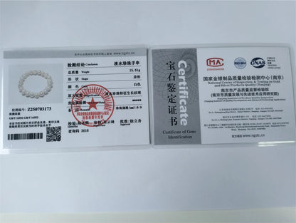 Luckacco HENGSHENG New Arrival White 8-9mm Baroque Natural Freshwater Pearl Strand Bracelet For Women,Fashion Bracelet Girl Birthday Gift