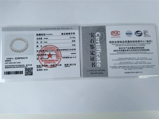 Luckacco HENGSHENG New Arrival White 8-9mm Baroque Natural Freshwater Pearl Strand Bracelet For Women,Fashion Bracelet Girl Birthday Gift