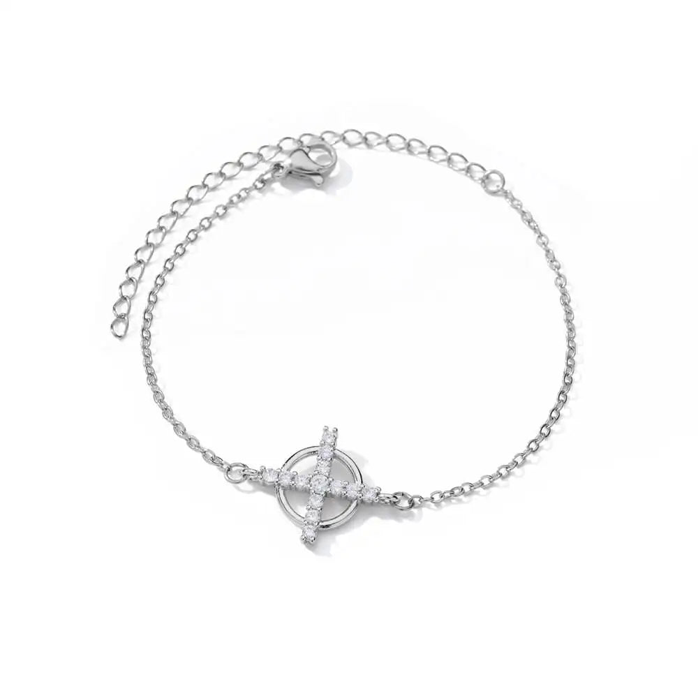 luckacco elegant zircon flowers bracelet for women girls charm gold color stainless steel plant bracelets luxury designer jewelry gifts