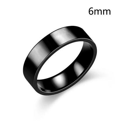 Luckacco 6/8mm Smooth Customized Stainless Steel Silver Color Ring for Women Men Custom Engrave Name Logo Lover Couple Charm Jewelry Gift
