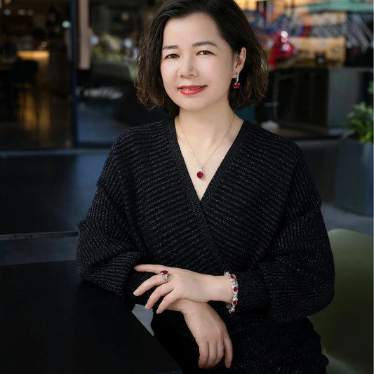 Luckacco Women's Ruby Ring for Women 925 Sterling Silver Plated Gold Infinity Wedding Engagement Anniversary Ring Girlfriend Size 5-9