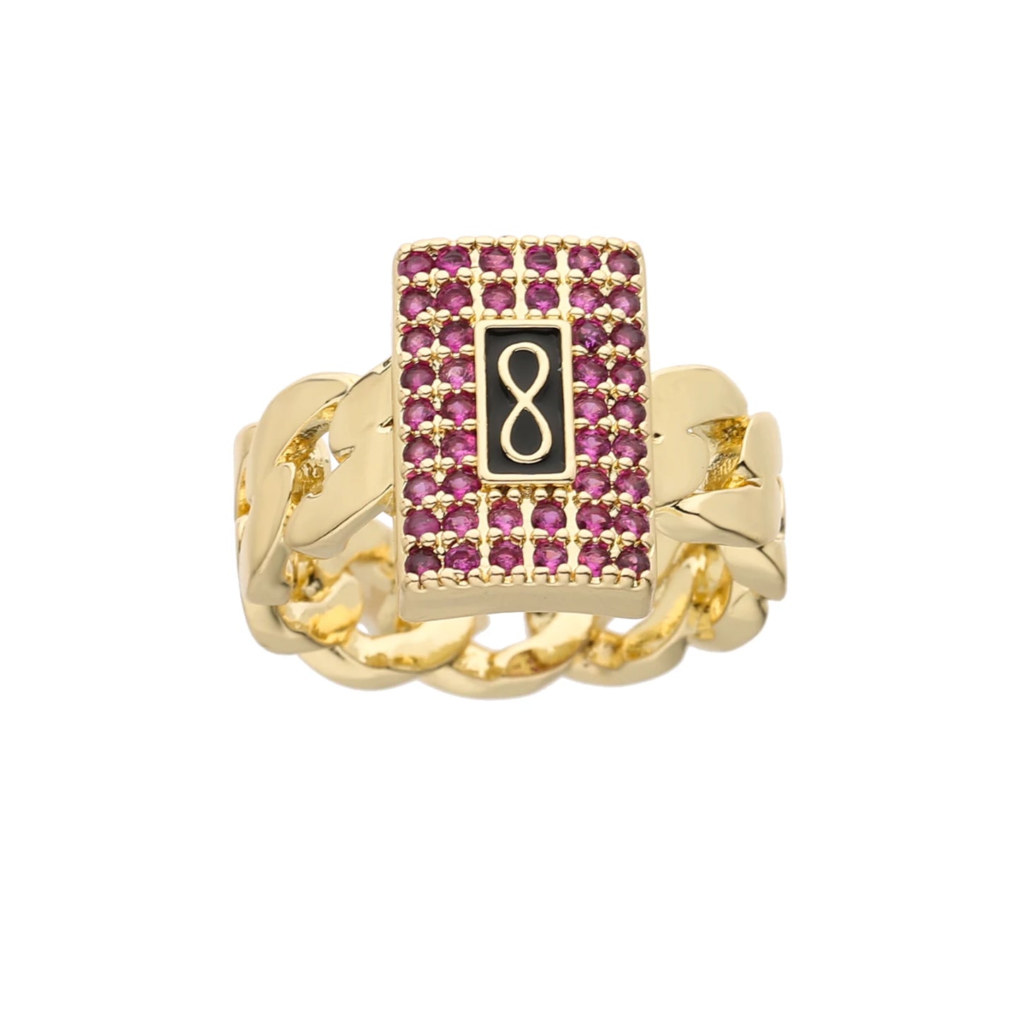 luckacco new monaco men's and women's rings, elegant zircon rings, brass material, party gifts, monaco charm rings
