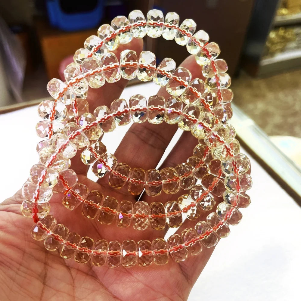 luckacco  natural aaaaaaa amethyst faceted stone citrine ametrine  spacer beads for jewelry making diy bracelet necklace