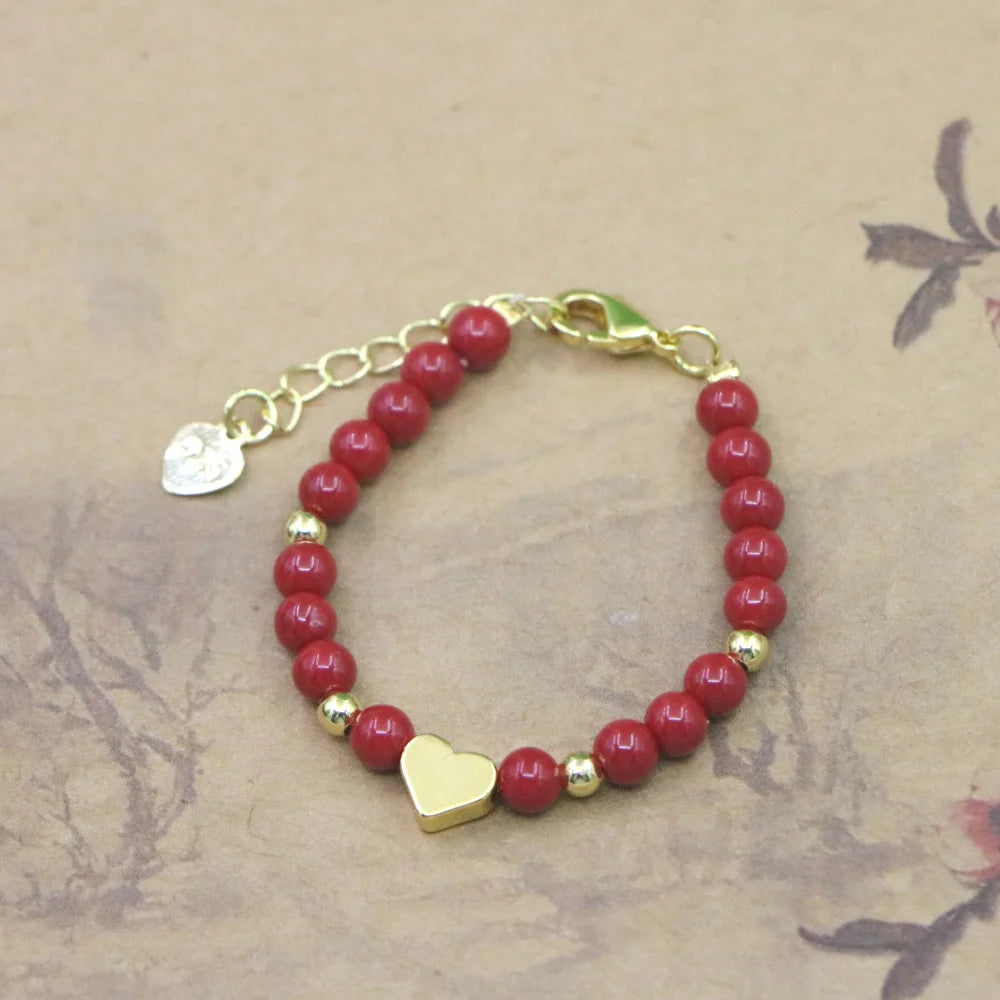 luckacco lovely fashion natural stone bead bracelet baby girls lobster clasp accessories girls yoga christmas wedding gift jewelry charm