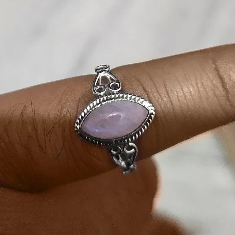 luckacco 2025 minimalist ring sweet retro initial gift horse eye european and american court style jewelry