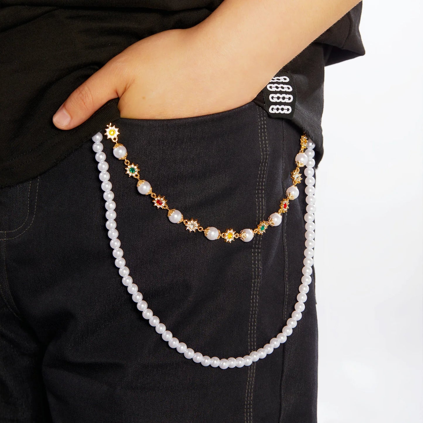 luckacco ifyouoo luxury shinny colorful rhinestone short necklace women imitation pearl choker trousers chain jewelry collar wed bridal