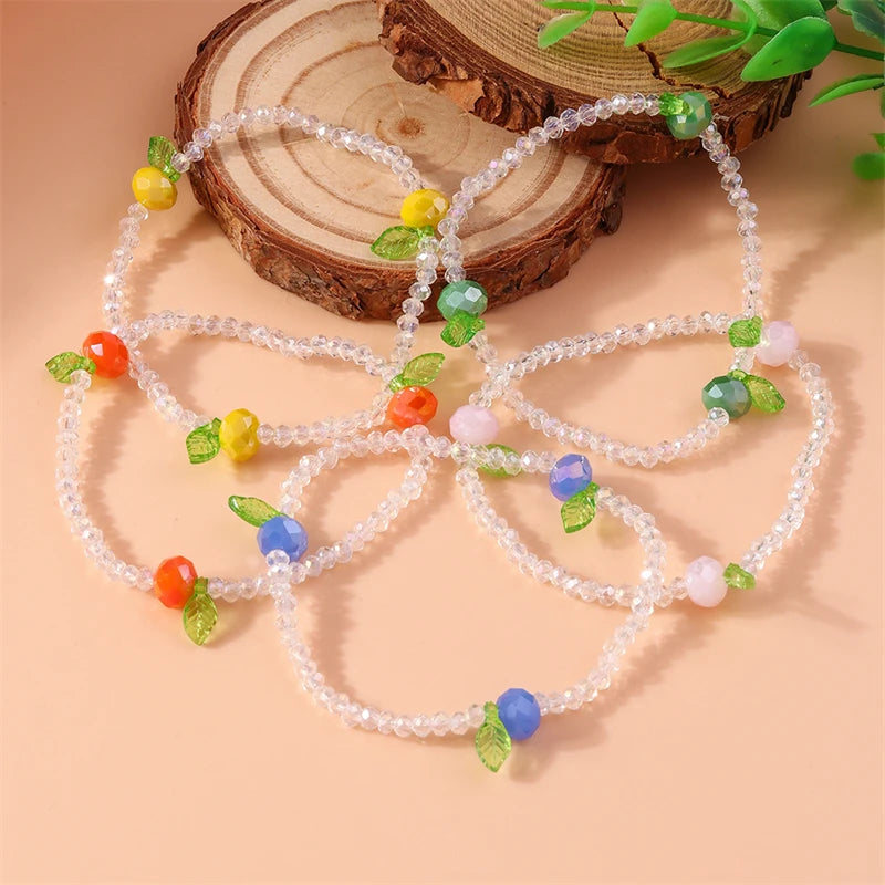 luckacco 5pcs/set fashion handmade beads bracelets for women girls party fesitval jewelry gifts