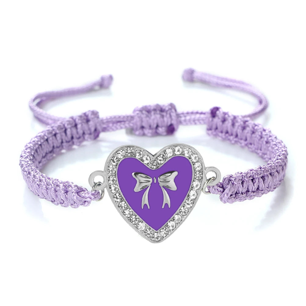 luckacco new women rope bracelets hand woven purple thread bracelet cute animal pendant bracelet vintage daisy flower bangle girl jewelry