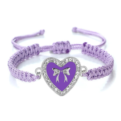 Luckacco New Women Rope Bracelets Hand Woven Purple Thread Bracelet Cute Animal Pendant Bracelet Vintage Daisy Flower Bangle Girl Jewelry