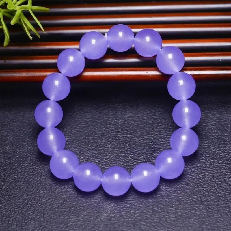 luckacco seed violet large round beads jadeite waxy purple quartzite jade bracelet