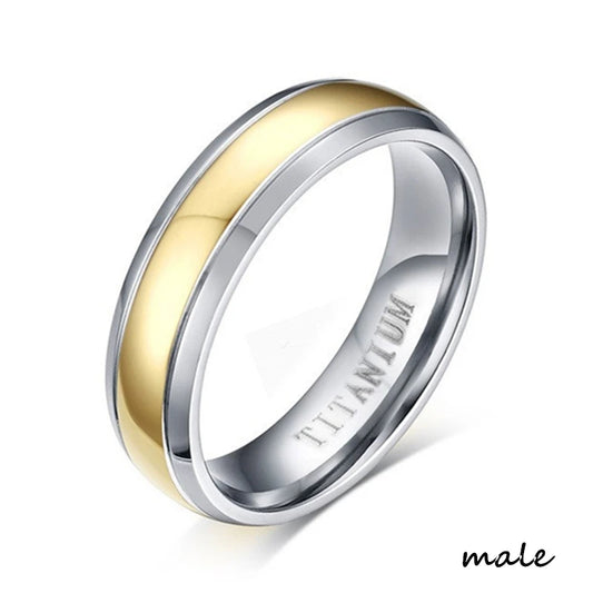 Luckacco Couple Rings Exquisite Women Rhinestones Zirconia Rings Set Simple Gold Color Men Stainless Steel CZ Stone Rings Wedding Jewelry