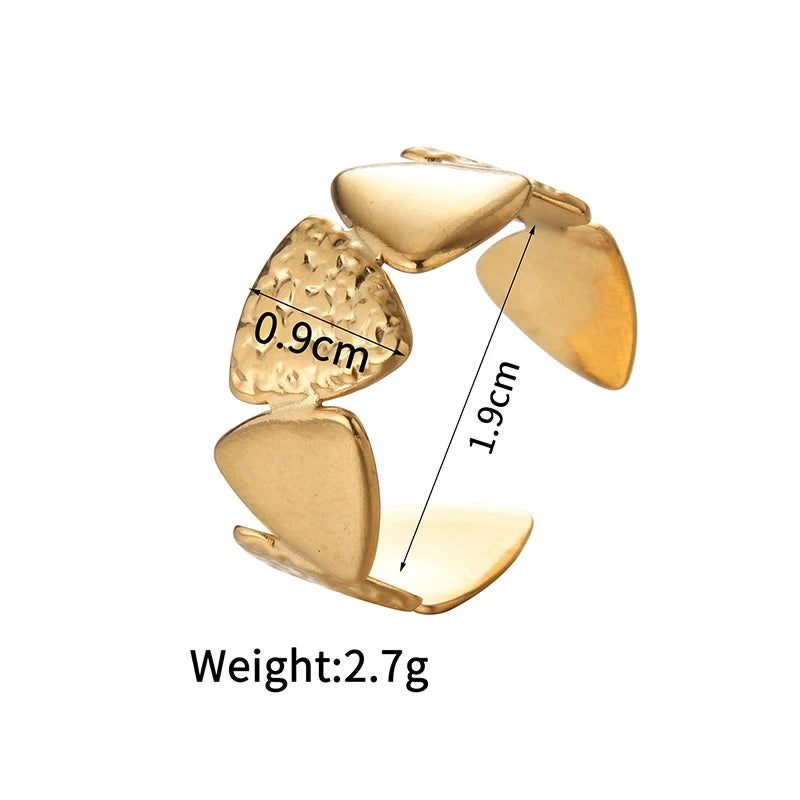 luckacco multiple styles 14k gold color adjustable ring stainless steel natural stone turquoise zircon rings for women girl jewelry gifts