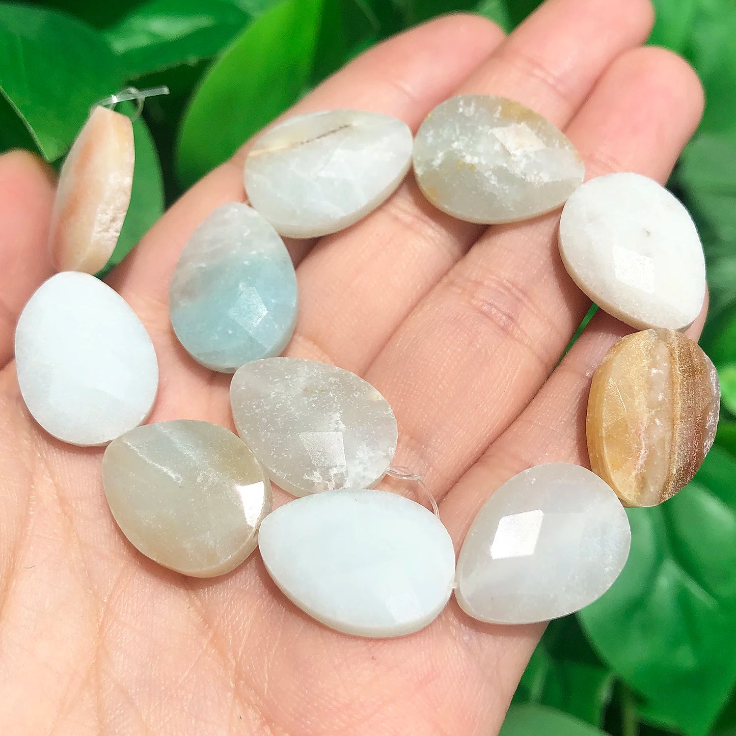 luckacco natural faceted amethysts labradorite aventurine tiger eye water drop shape stone beads diy charm for jewelry making bracelet