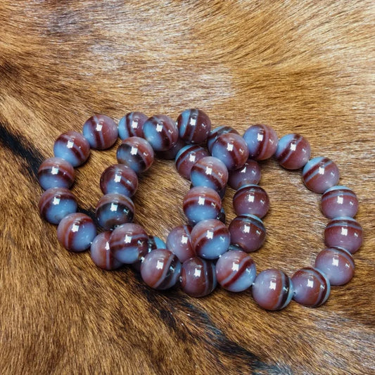 Luckacco 17mm Round With High-quality Cinnabar Material Bead Natural Thread Shaped Pharmacist Agate Dzi Beads Bracelet