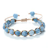 Luckacco Irregular Cut Surface Beads Bracelet Trendy Adjustable Natural Tiger Eye Amethyst Pink Quartz Beaded Bracelets for Women Jewelry