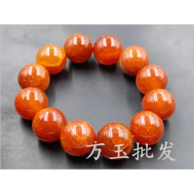luckacco red chalcedony agate pattern bracelet fashionable and versatile