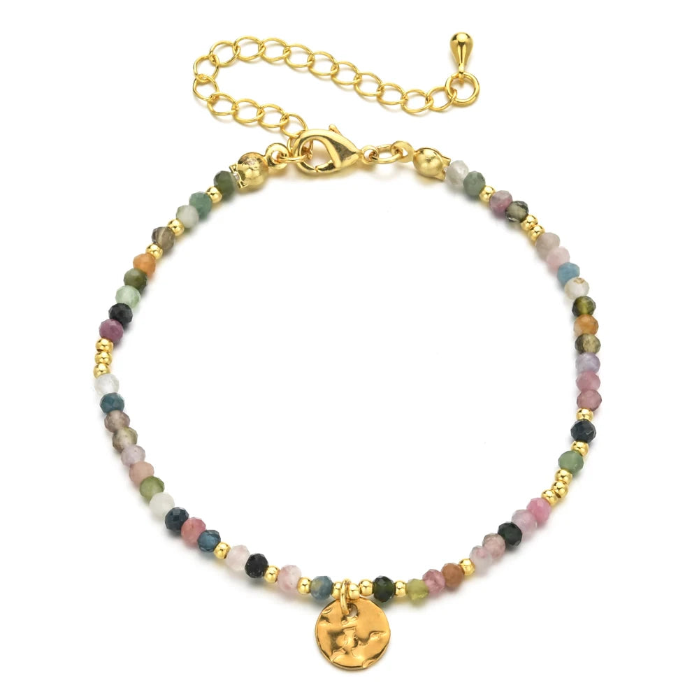 luckacco shop's pick thin natural stone african turquoises beads bracelet women bohe colorful energy yoga meditation strand bracelets friendship