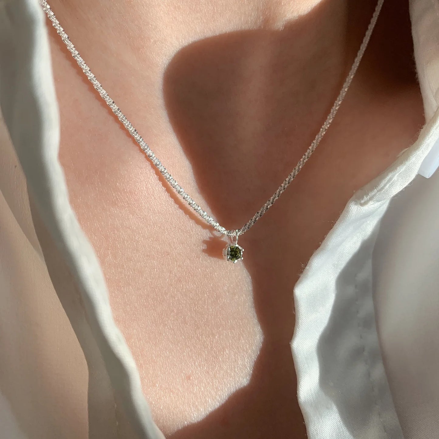 luckacco new trendy fashion 925 silver pearl simple elegant thin chain pendant necklace for women girl jewelry dropship