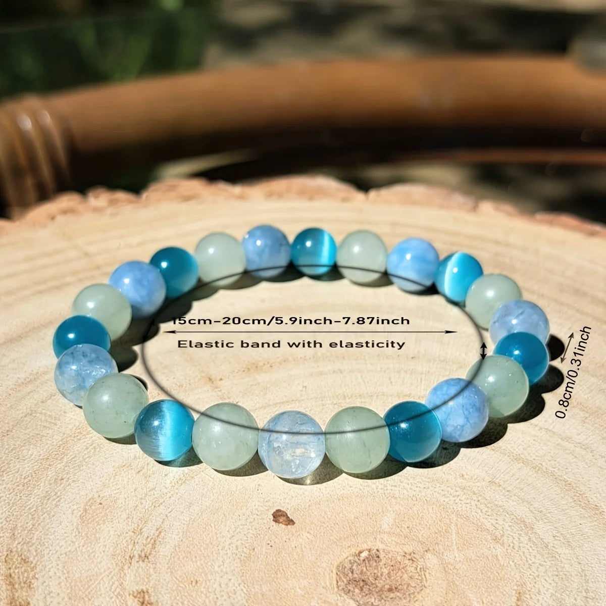 luckacco 1pc/twilight  bracelet made of natural stone  cat's eye aquamarine moonstone handmade jewelry men and women change and balance