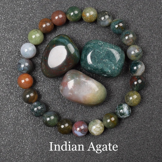 Luckacco Natural Dragon Blood Stone Bracelet Made of Real Natural Stones Beads Bracelets Gems Jewelry Women Men Genuine Bloodstone Jasper