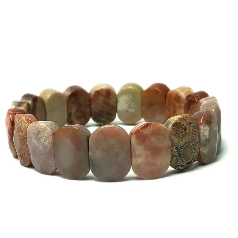 luckacco natural 10x15mm faceted flashing stone beads bracelets handmade reiki healing meditation bangles elastic rope couple jewelry
