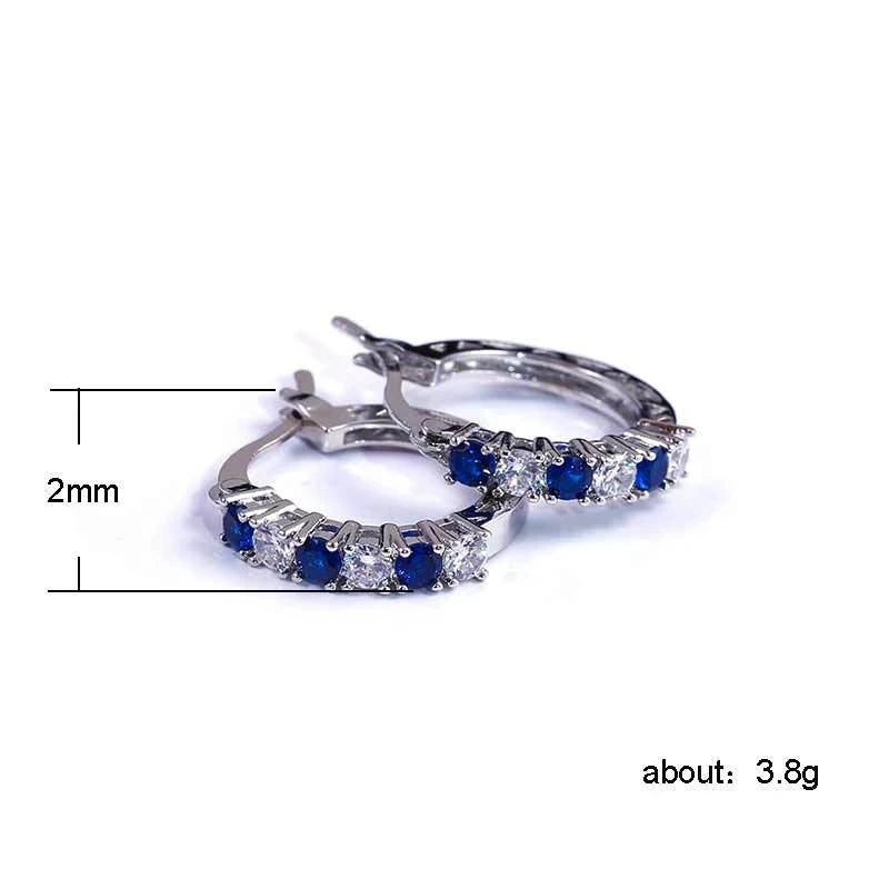 luckacco new arrival 925 sterling silver pendientes fashion round circle clear mosaic cz zircon stud earrings for women jewelry brincos
