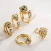 Luckacco New Arrive High Quality Bling Women Rings, Gold Color Leopard Finger Band with AAA CZ Stone Row, Elegant Lover Jewelry Gift