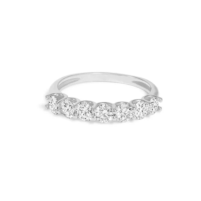 luckacco designer tennis zircon rings for female shiny dainty crystal stacking matching wedding finger ring fashion chic jewelry r018